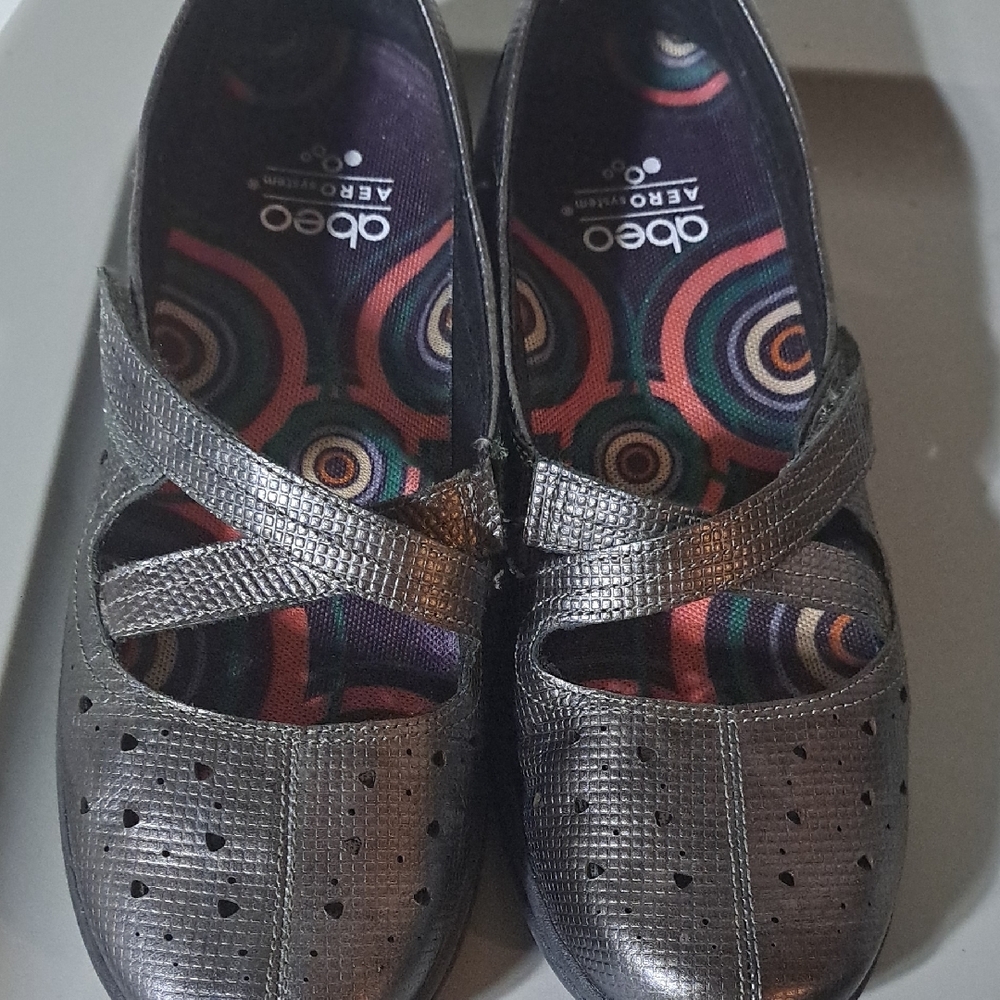 Black Dress Shoes with Perforated Toe and Elastic Strap